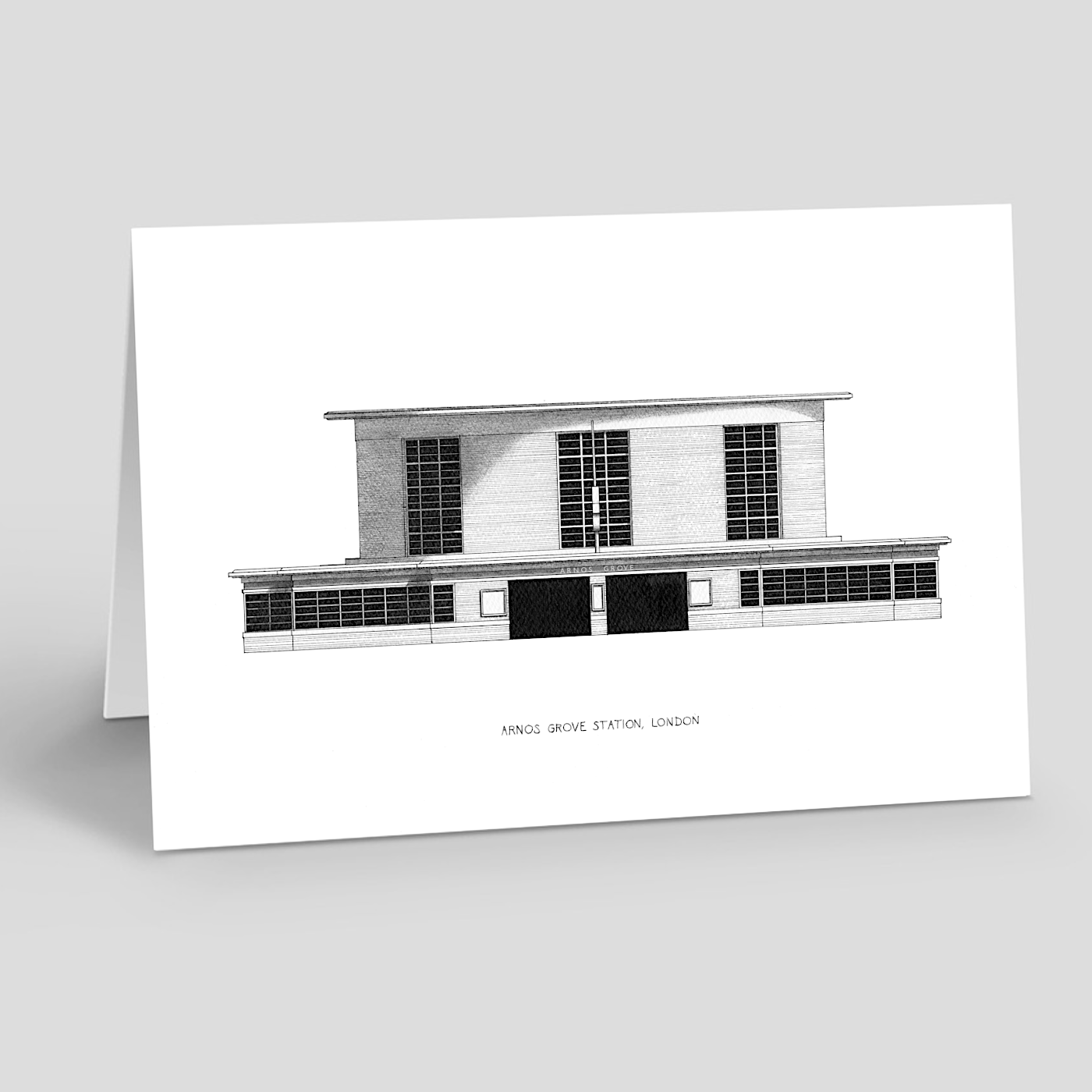 Arnos Grove Tube Station - Greetings Card