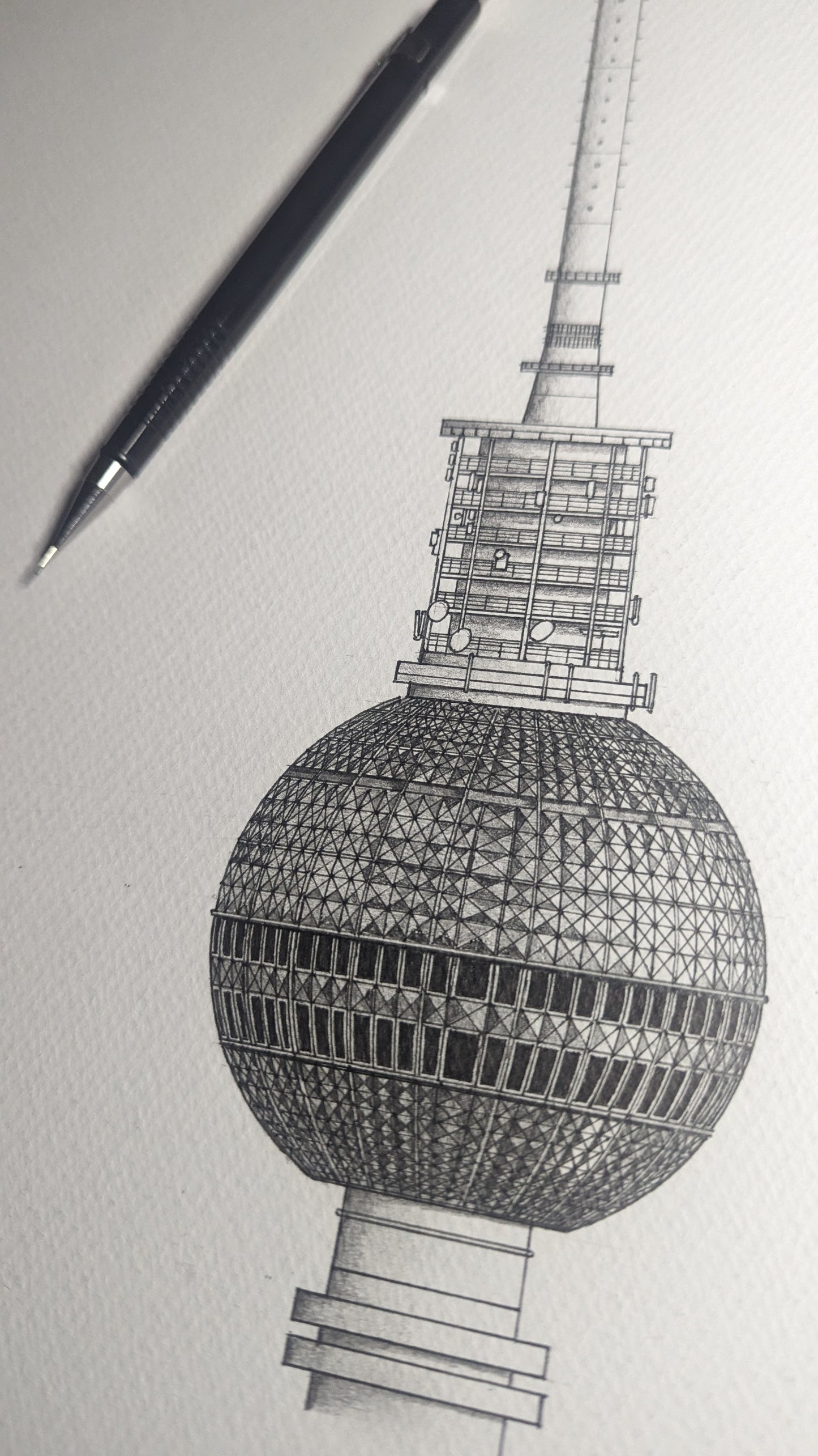 Detailed art print of Berlin TV Tower