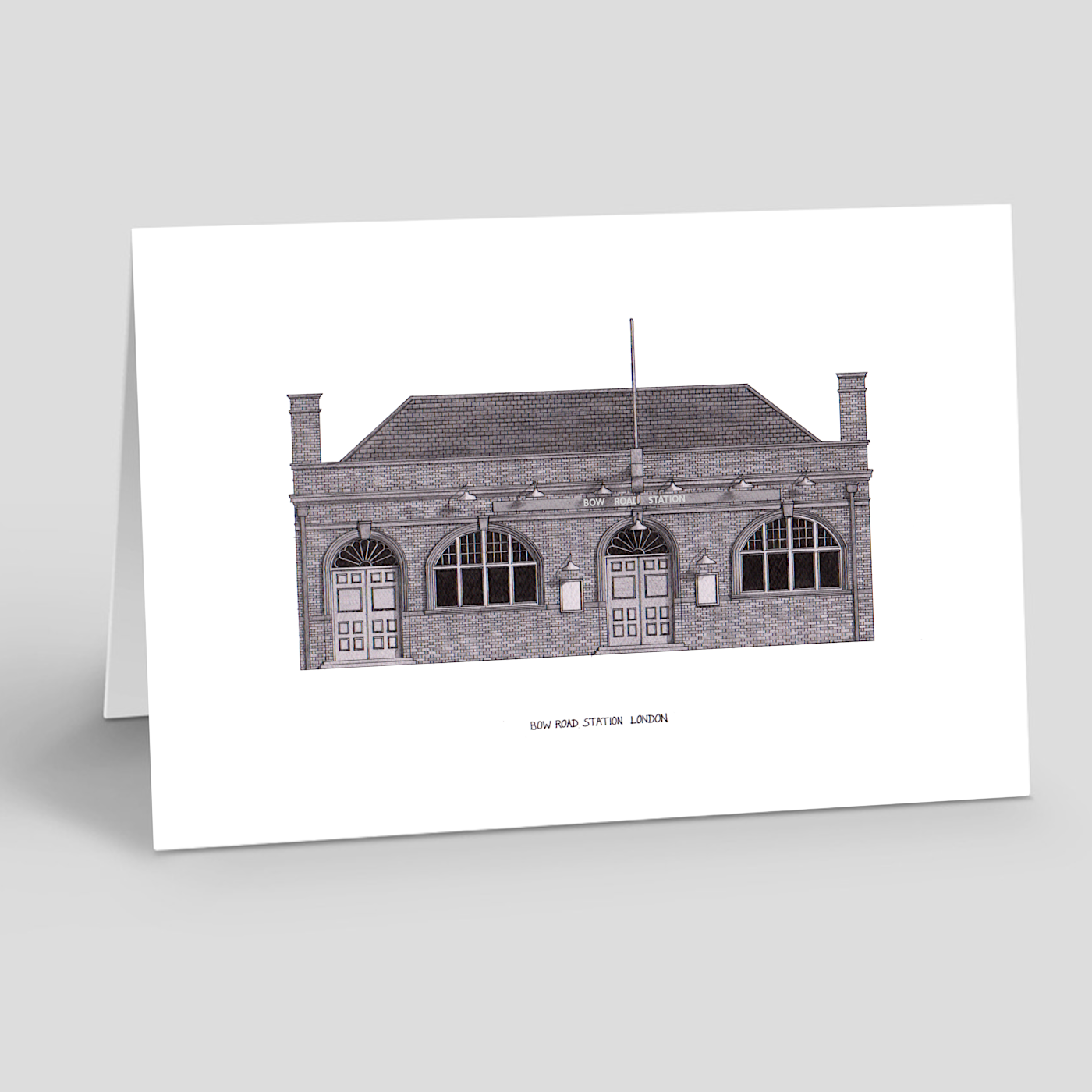 Bow Road Tube Station - Greetings Card