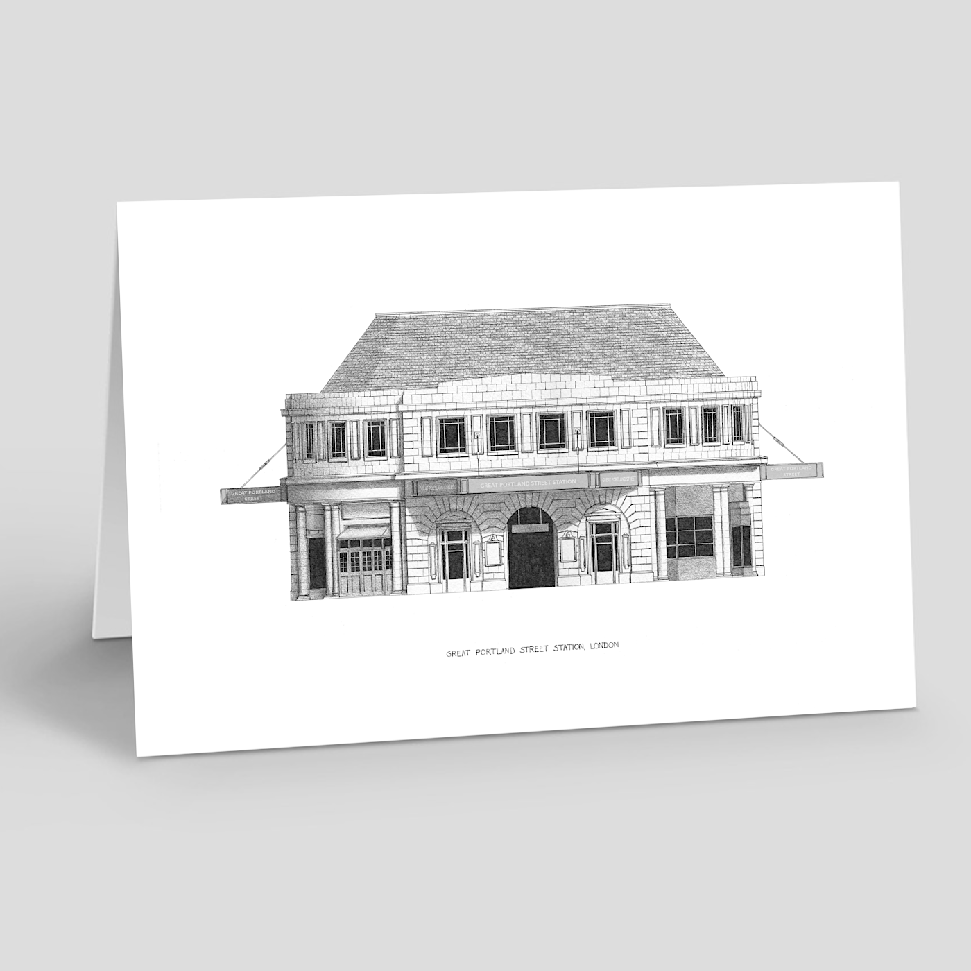 Great Portland Street Tube Station - Greetings Card