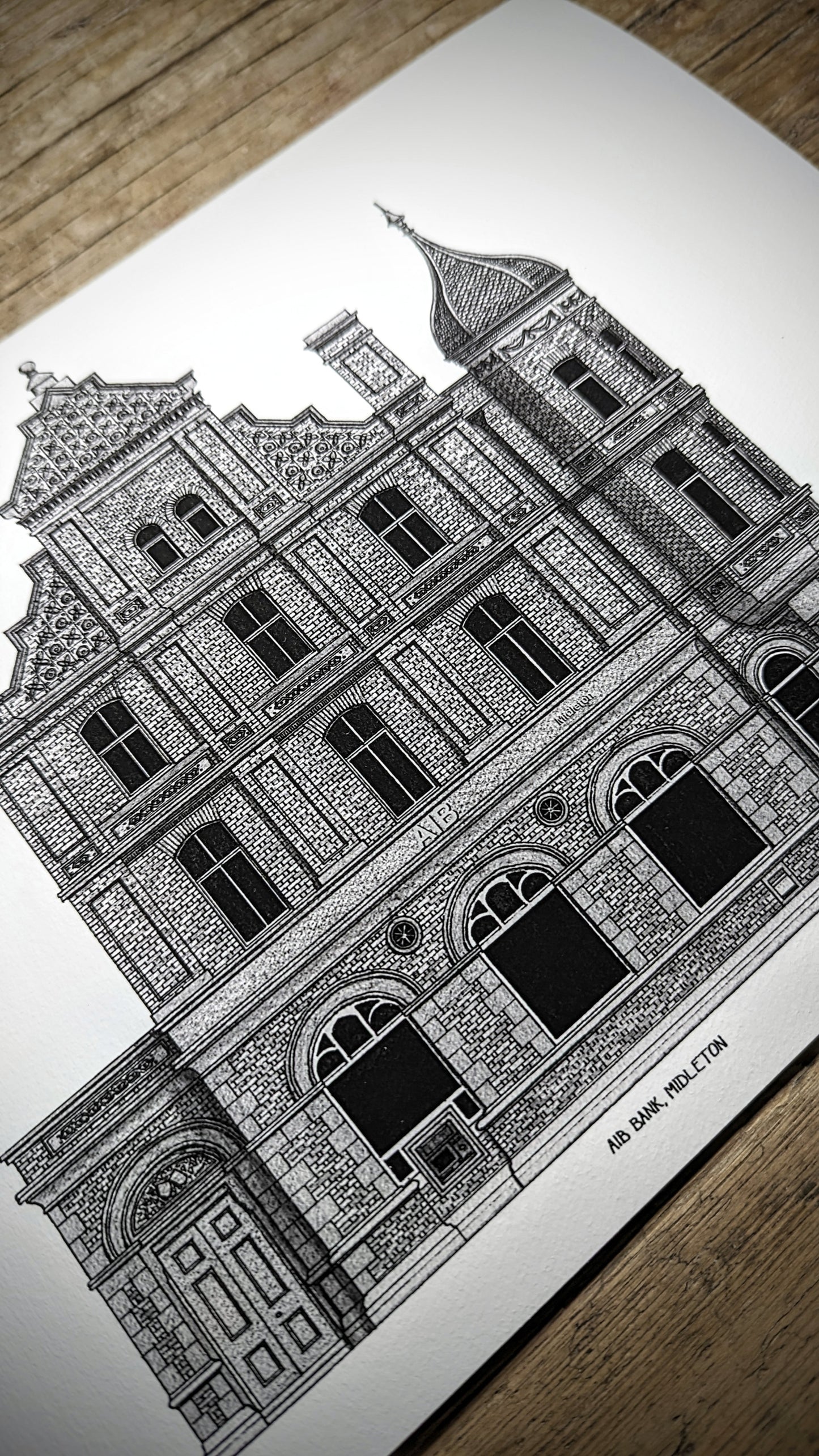 Art Print of the AIB bank in Midleton, Ireland.