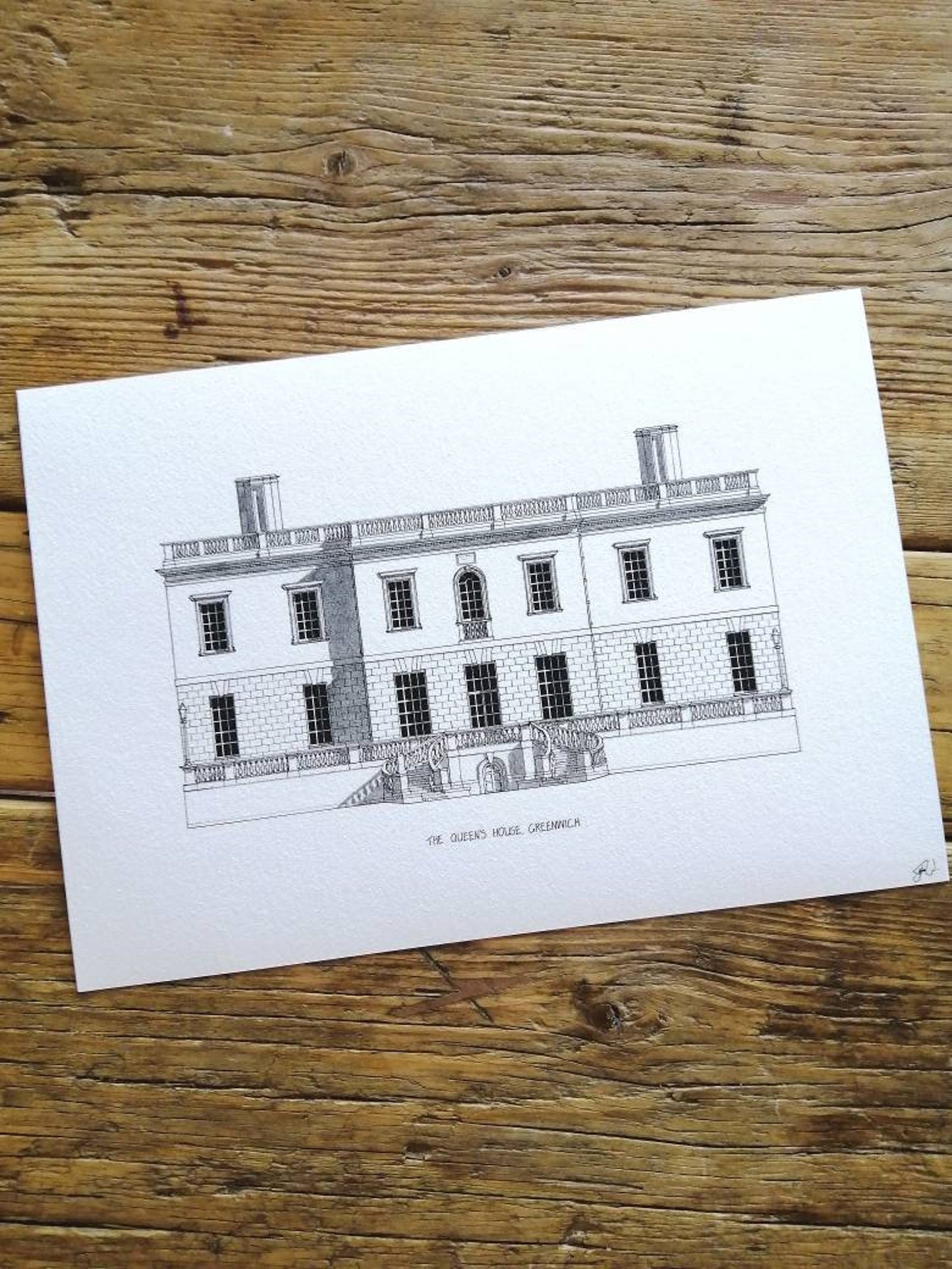 Architectural drawing of The Queens House in Greenwich, London