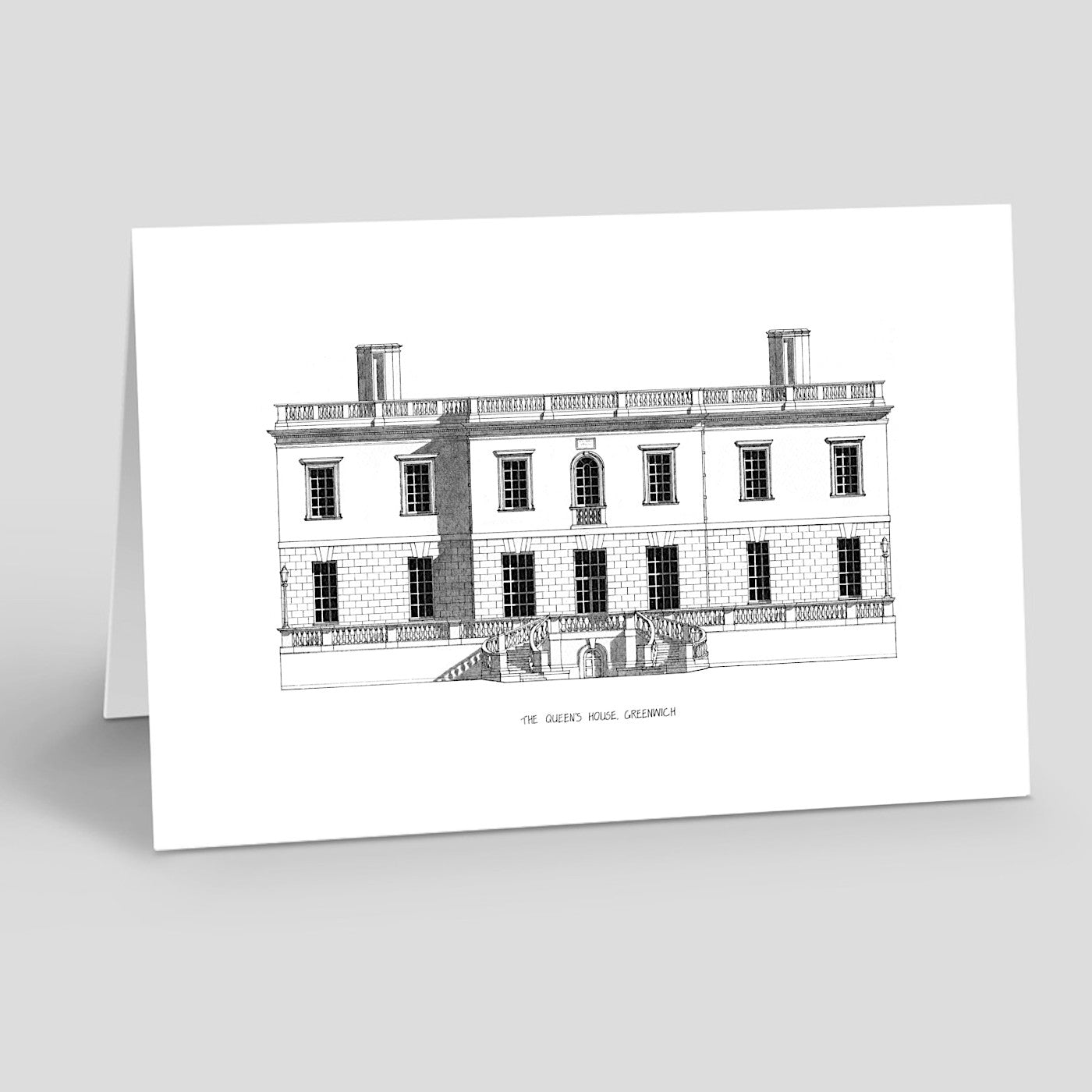 My drawing of The Queens House in Greenwich on a greetings card.
