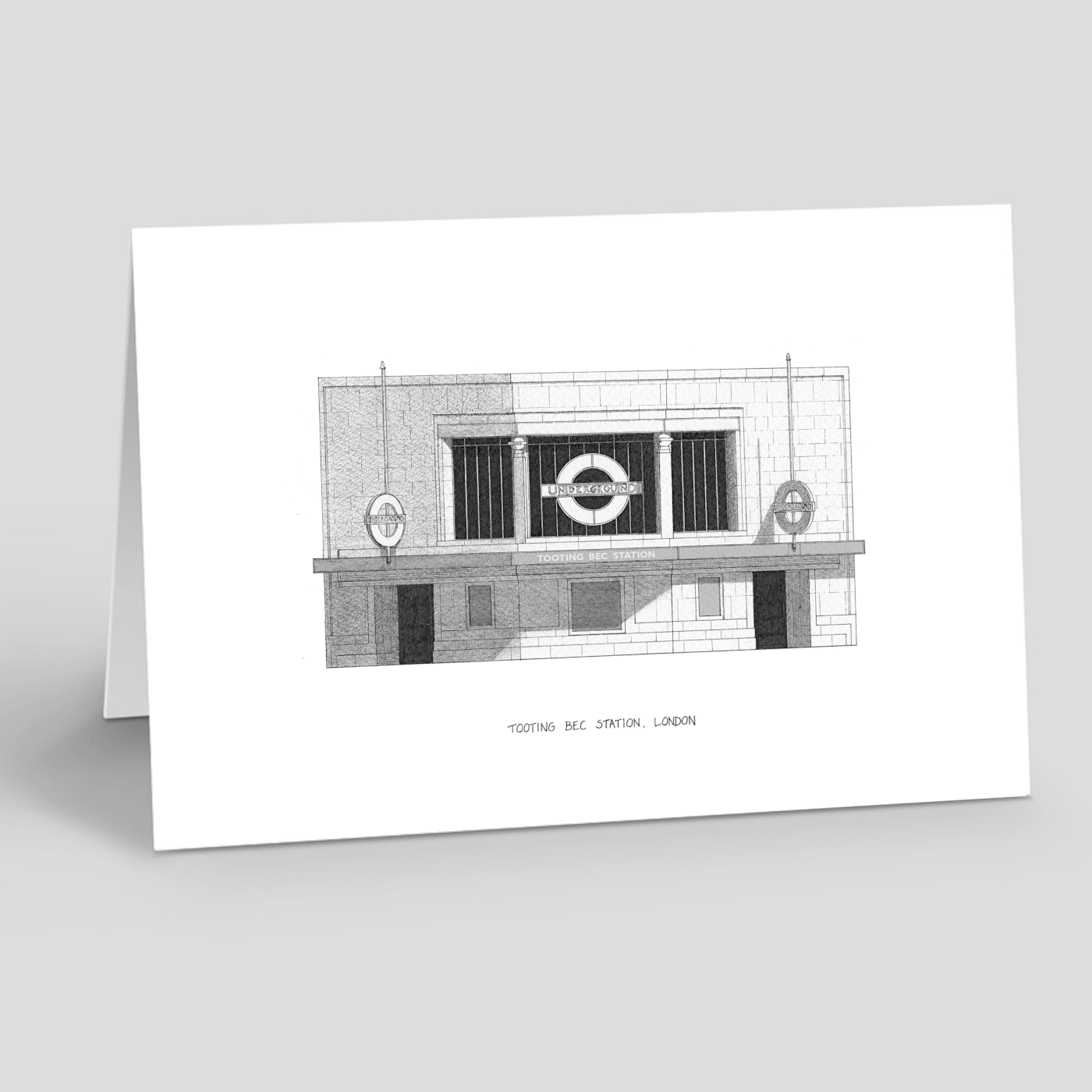 Tooting Bec Tube Station - Greetings Card