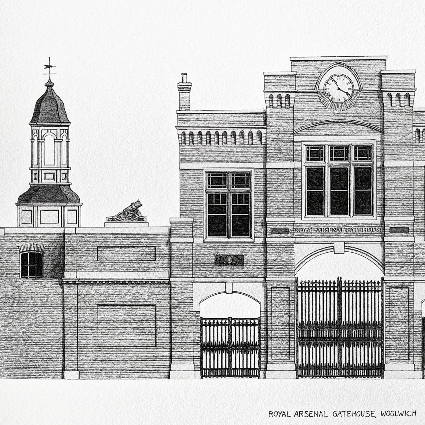 Detailed drawing of Woolwich Gatehouse