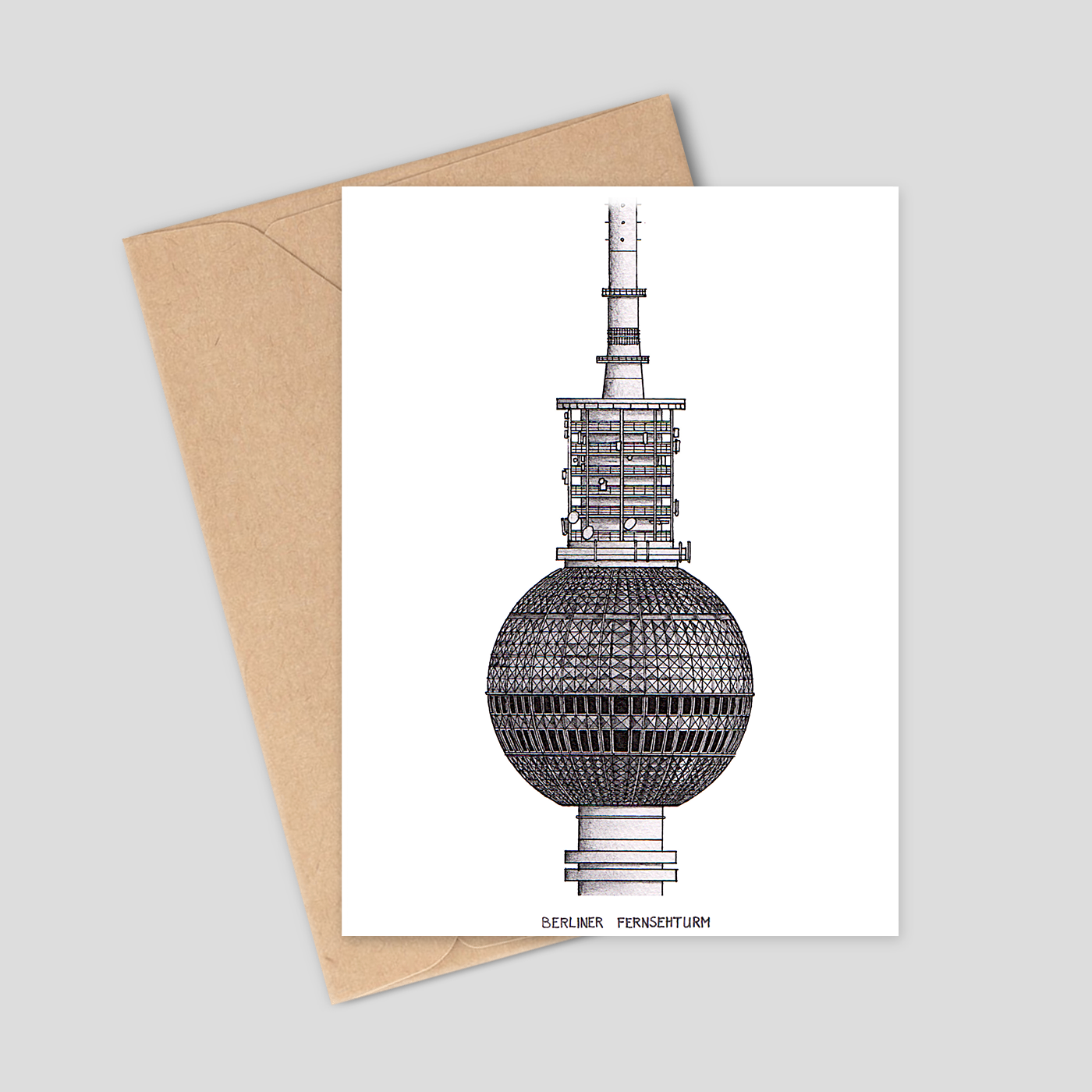 Berlin TV Tower (Fernsehturm) - Greetings Card