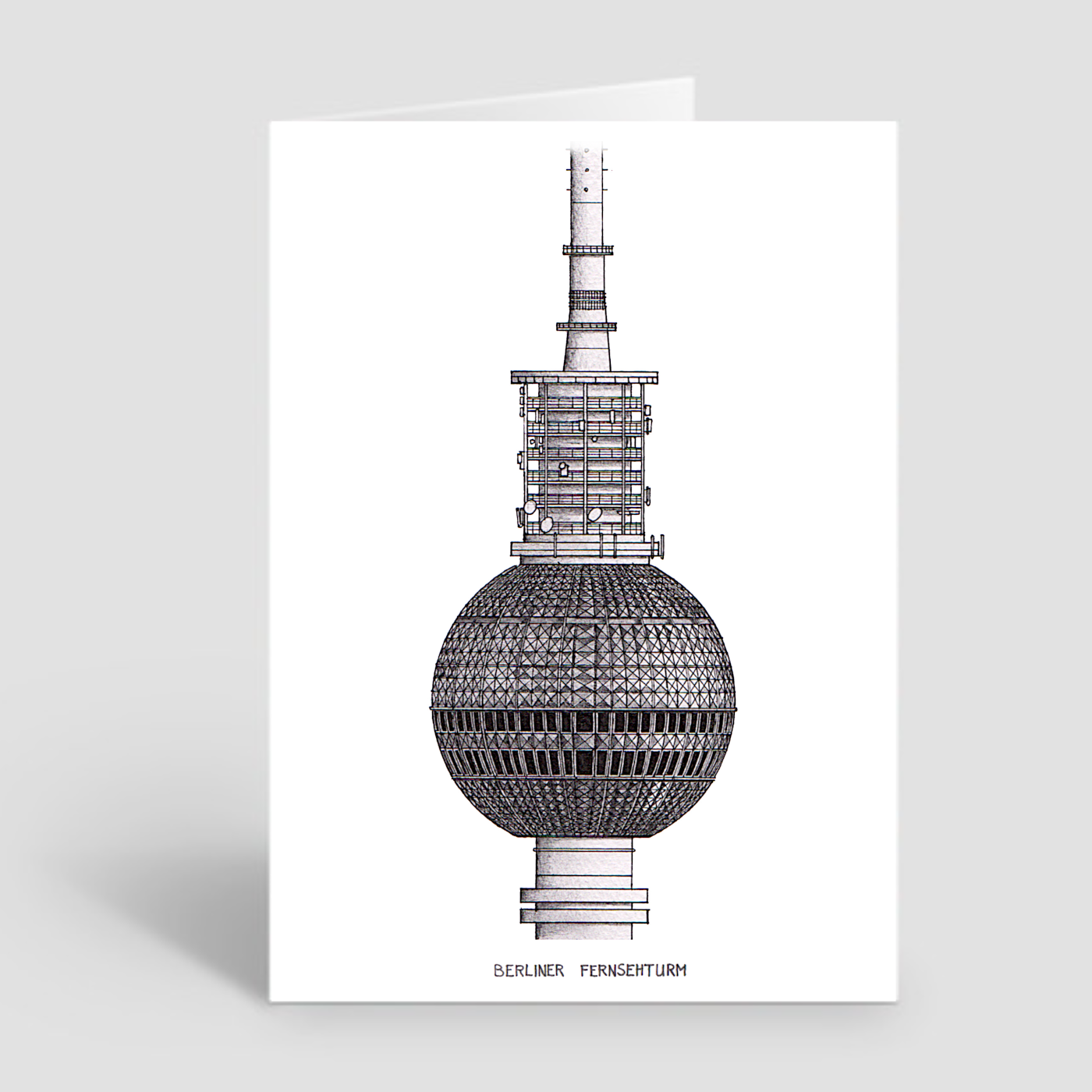 Berlin TV Tower (Fernsehturm) - Greetings Card