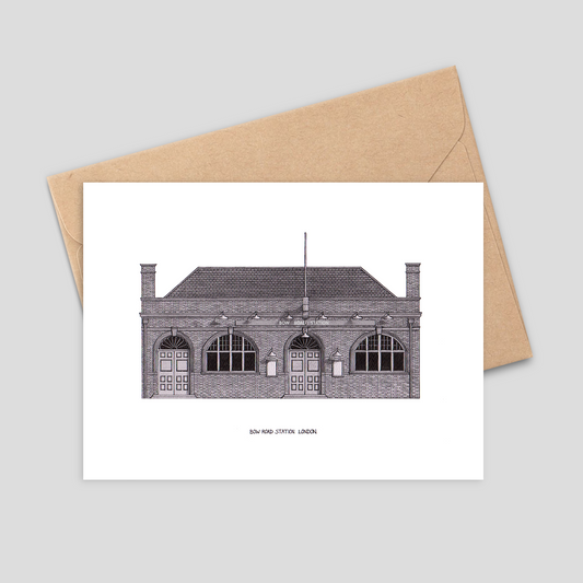 Bow Road Tube Station - Greetings Card