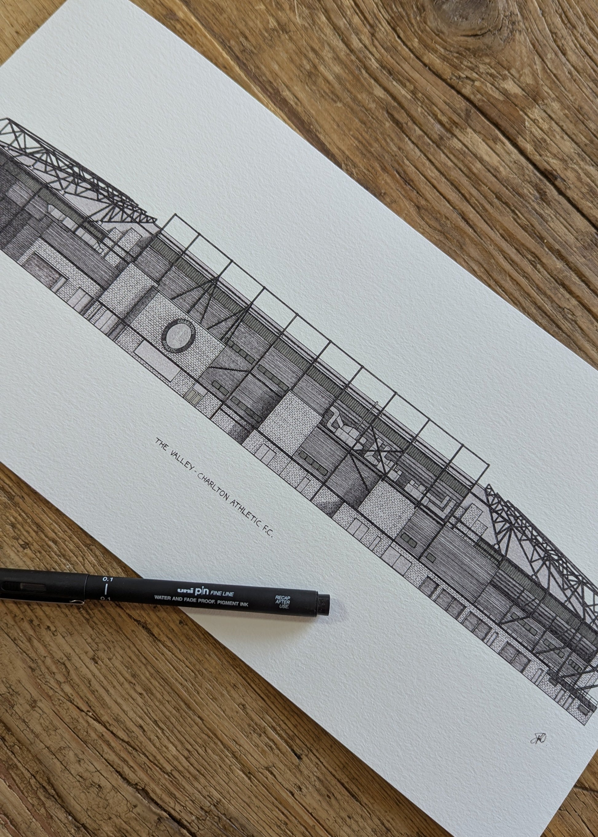 The Valley, Charlton Athletic Football Club, without colour.