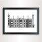 Hand-drawn architectural illustration of Charlton House in London.