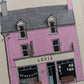 A hand-drawn illustration Levis Corner House in Ballydehob