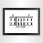 Hand-drawn architectural illustration of The Queens House in Greenwich, London.