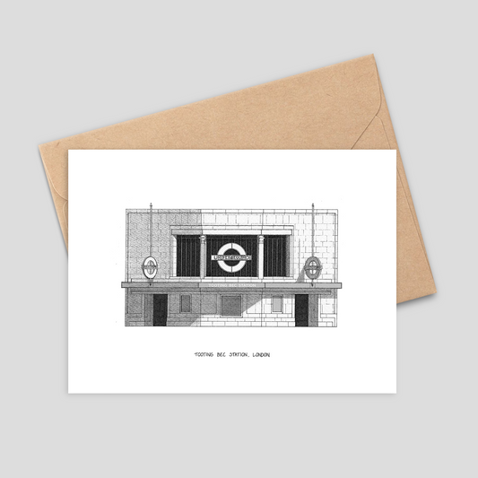 Tooting Bec Tube Station - Greetings Card