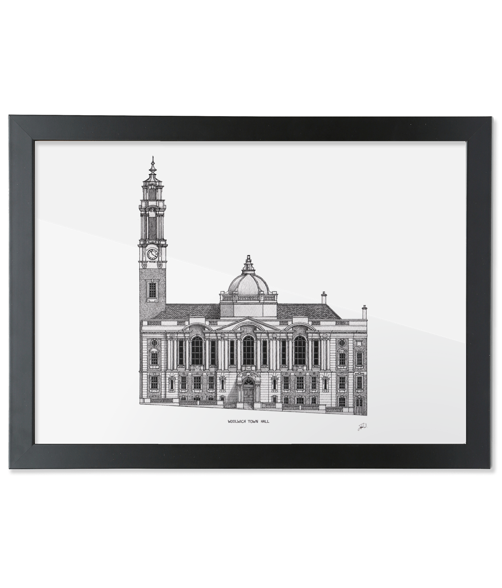 Pen Drawing of Woolwich Town Hall