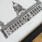 Hand sketched architectural illustration of Old Royal Navy College in Greenwich