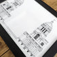 Hand-drawn architectural illustration of Old Royal Navy College in Greenwich