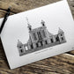 Hand sketches architectural illustration of The Brandenburg Gate in Berlin, Germany