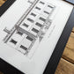 Hand sketched architectural illustration of The Queens House in Greenwich, London.